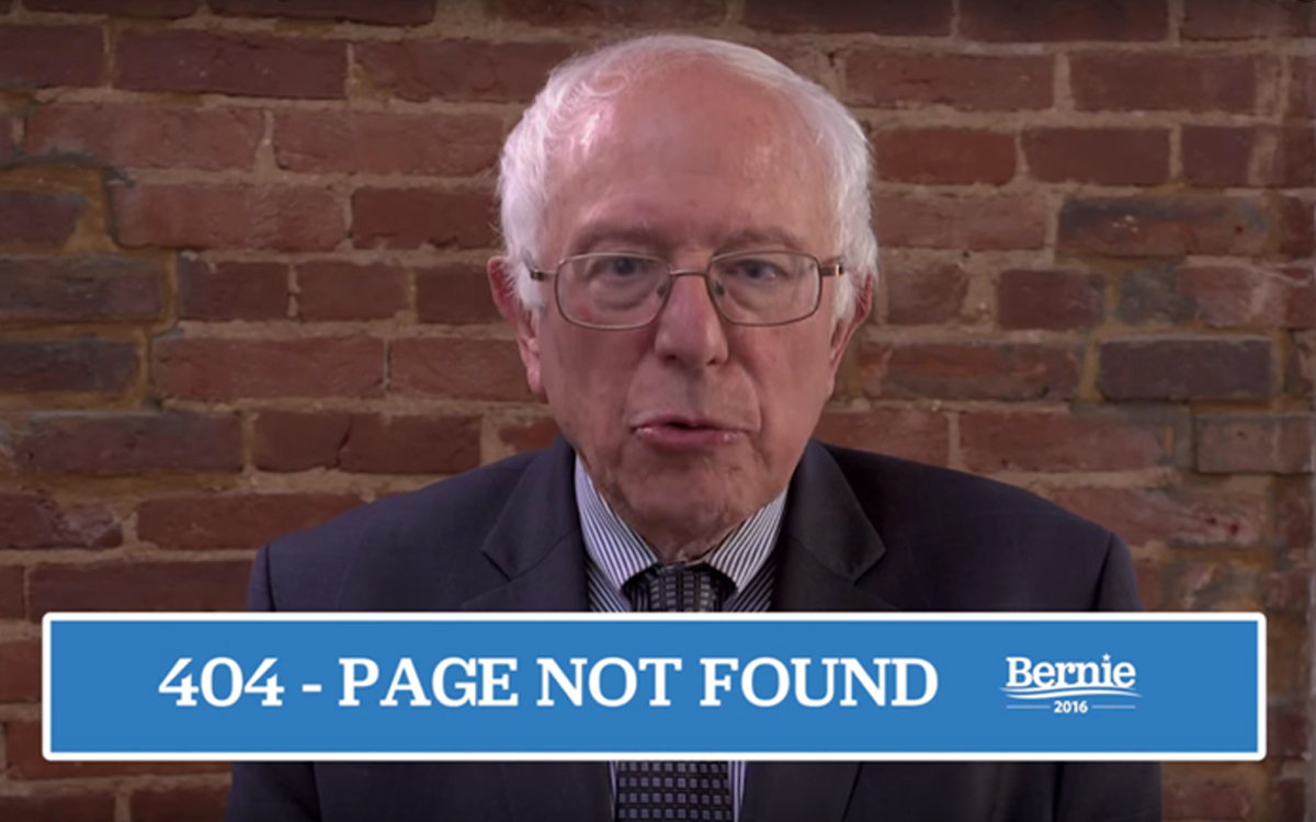 A photo related to presidential candidate 404 pages