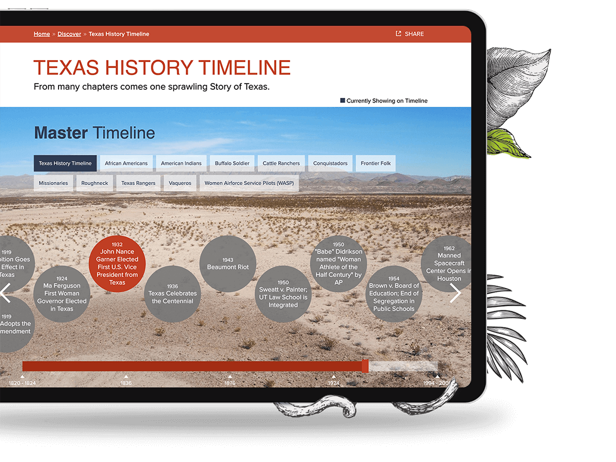 Filterable Interactive Texas Timelines